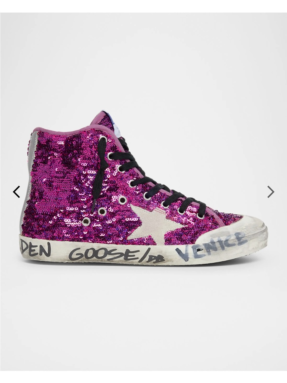 Golden Goose Hi-Top Francy Sequin Sneakers US 9